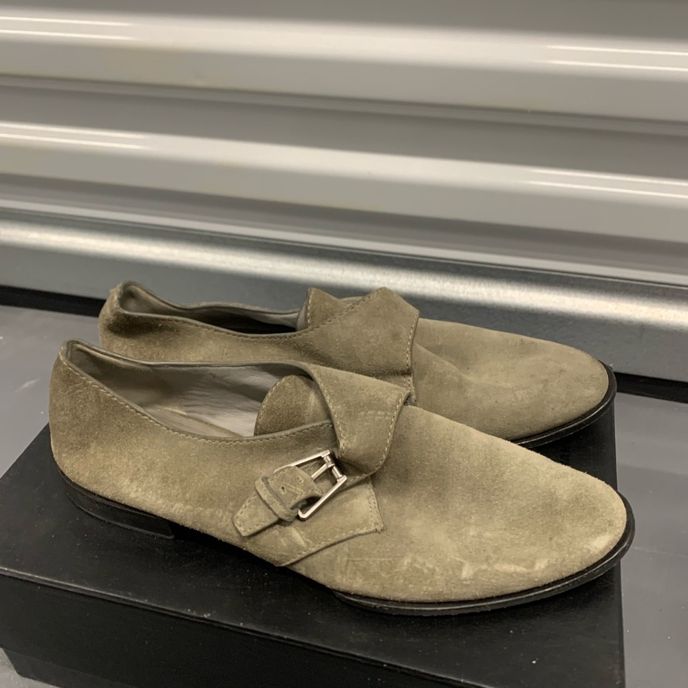 Alexander Wang Taupe Suede Slip-On Loafers
